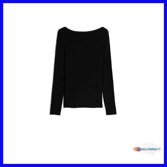 Ultralight Modal Cashmere Boat Neck Top - Slim Fit Layering Essential